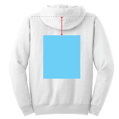 Hoodie Back Imprint Location